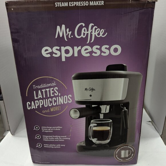 Mr. Coffee Other - Mr. Coffee 4-Shot Steam Espresso Maker with Frothing Pitcher – Black